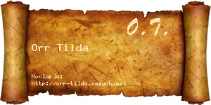 Orr Tilda névjegykártya